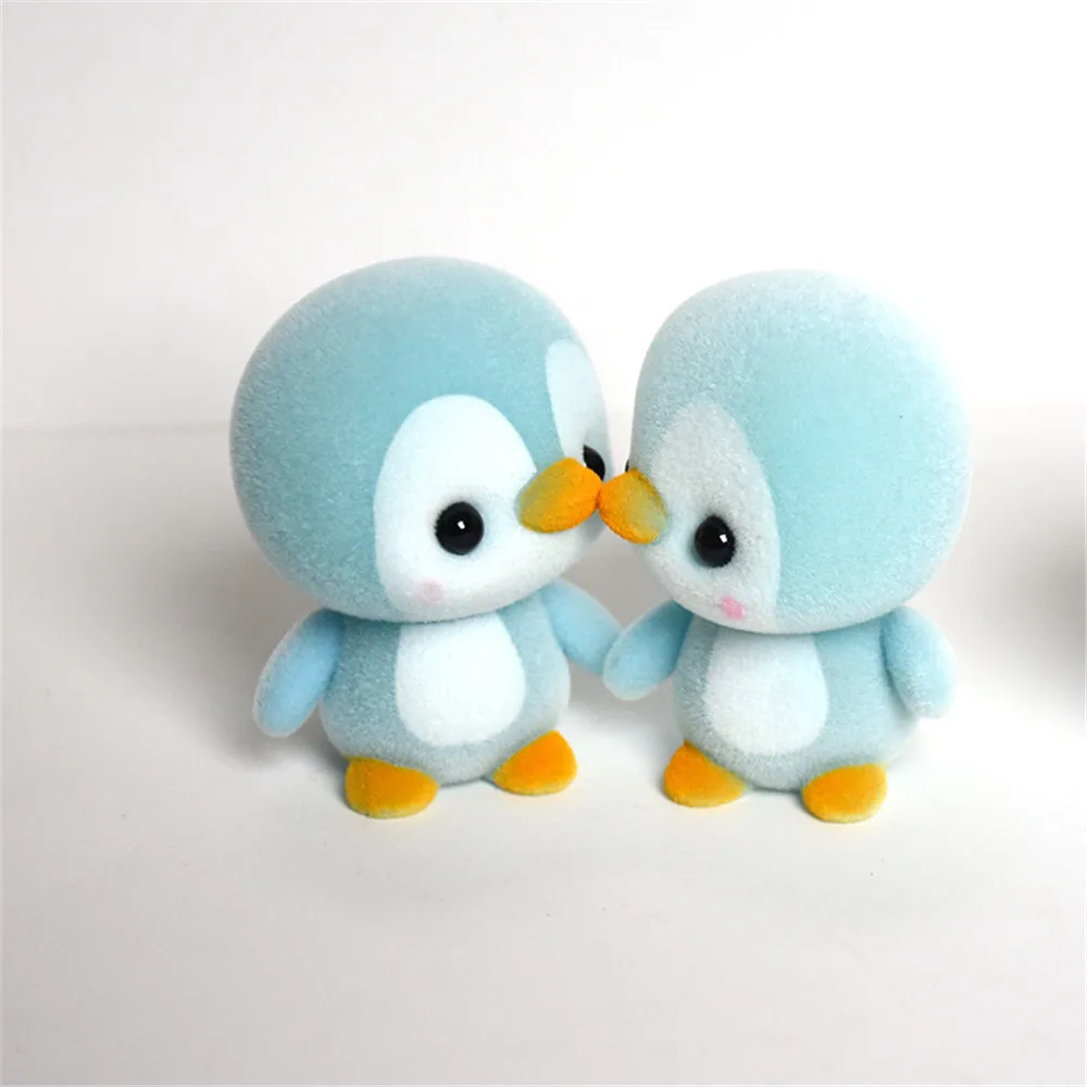 5 см мини флокирующие украшения куклы пингвин 4 цвета кавайная кукла игрушка для
