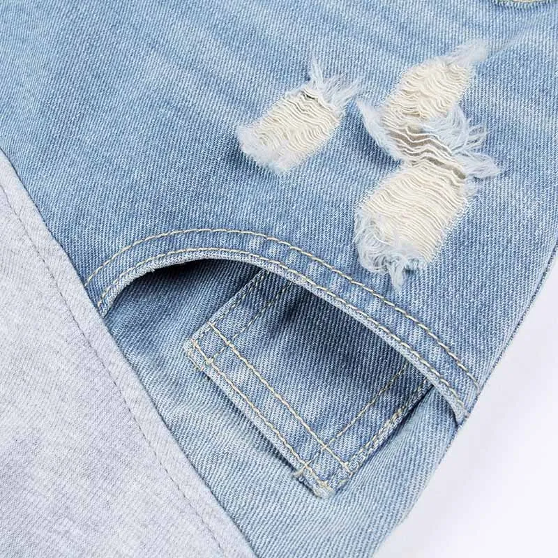 ZTOV Брюки для беременных женщин джинсы весенние брюки с дырками капри живота