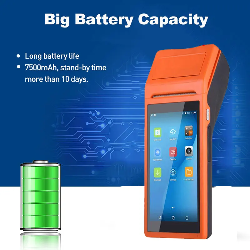 PDA Android POS Bluetooth Термальный чековый принтер 3G WiFi мобильный заказ терминал