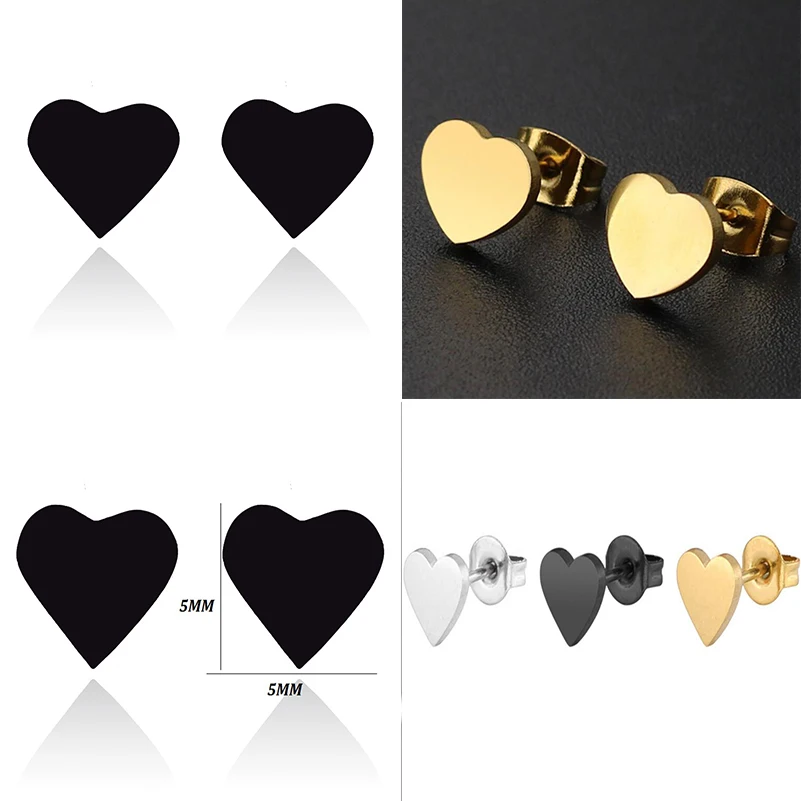 Yiustar элегантные серьги из нержавеющей стали в виде единорога с черным сердцем