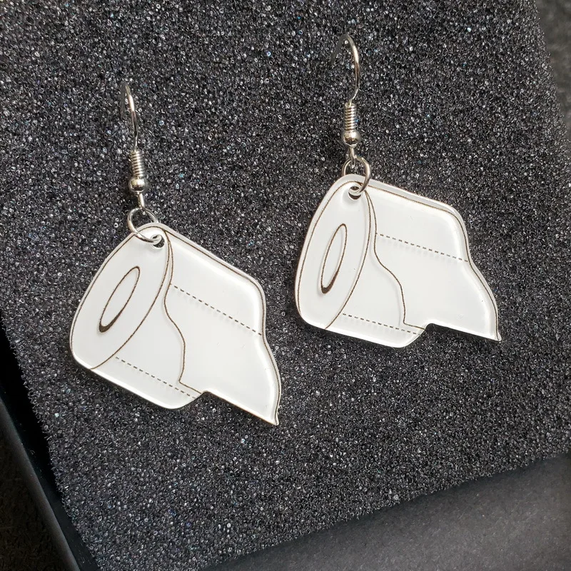 Новый Модный женский туалетной бумага висячие серьги акриловый держатель для