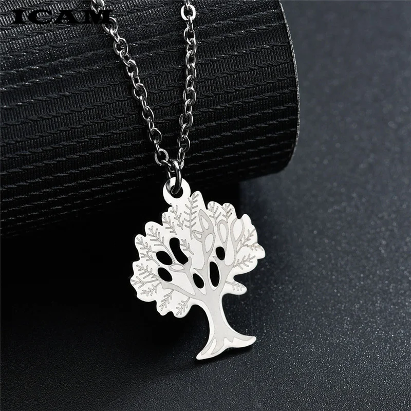 ICAM2019 модное ожерелье из нержавеющей стали Дерево жизни серебряное Золотое