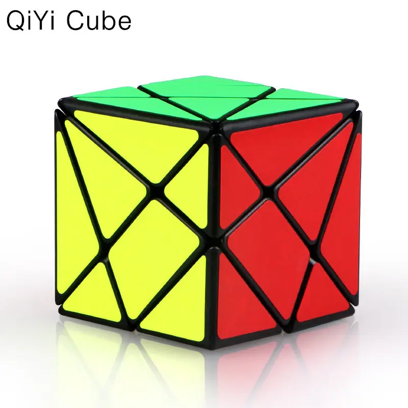 

QIYI оси Magic Cube неправильной изменения Jinggang профессиональная головоломка Скорость кубик с матовой отделкой Стикеры 3x3x3, черный корпус кубика