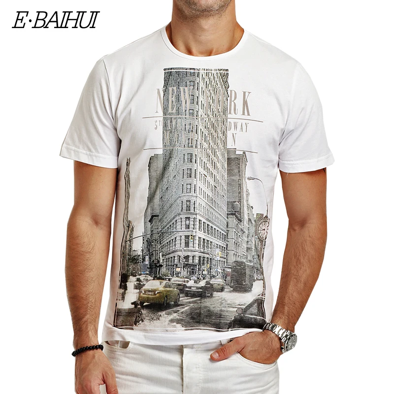 

E-BAIHUI Brand fashion t shirt mens t shirts t shirt casual tops tees Fitness Men cotton T-shirts Camisetas Swag t shirt Y050