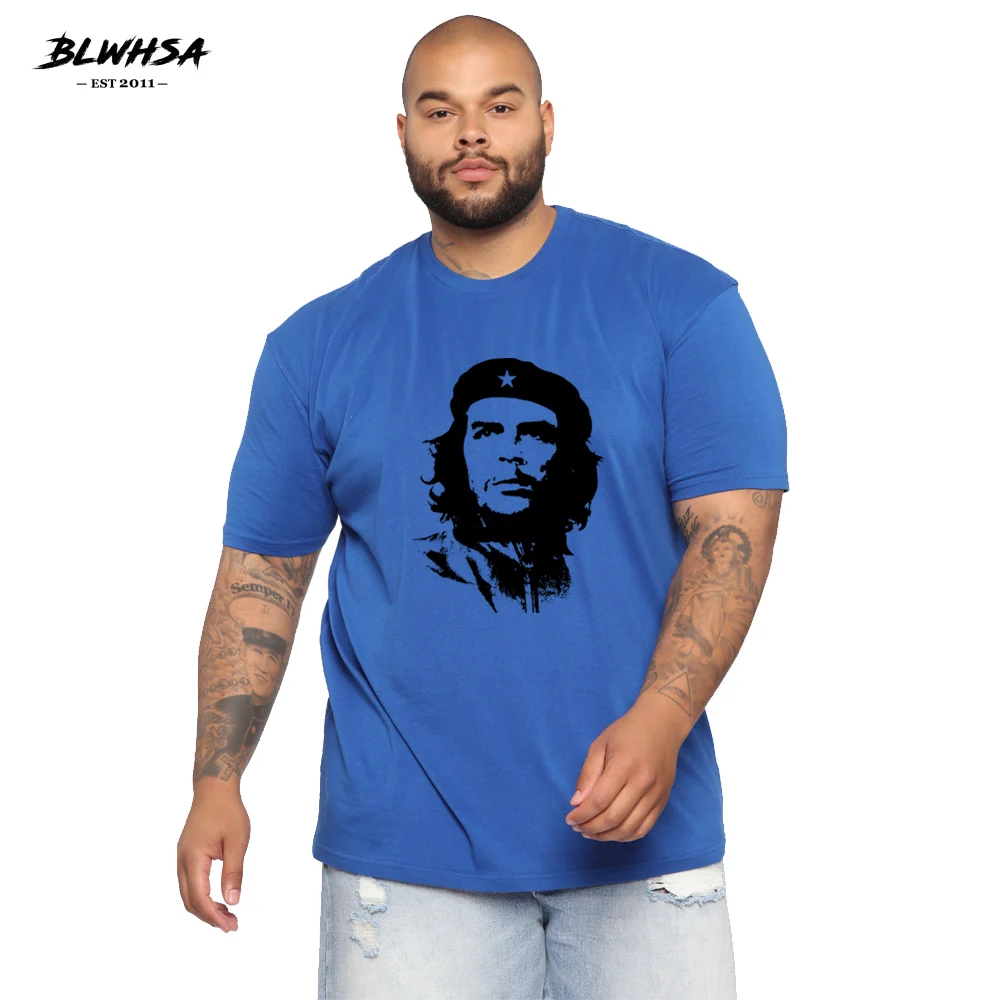 

BLWHSA Che Guevara Print T Shirt Men Casual Summer Short Sleeve Cool T-shirts Hip Hop Hero Printed T-Shirt Plus Size Clothing
