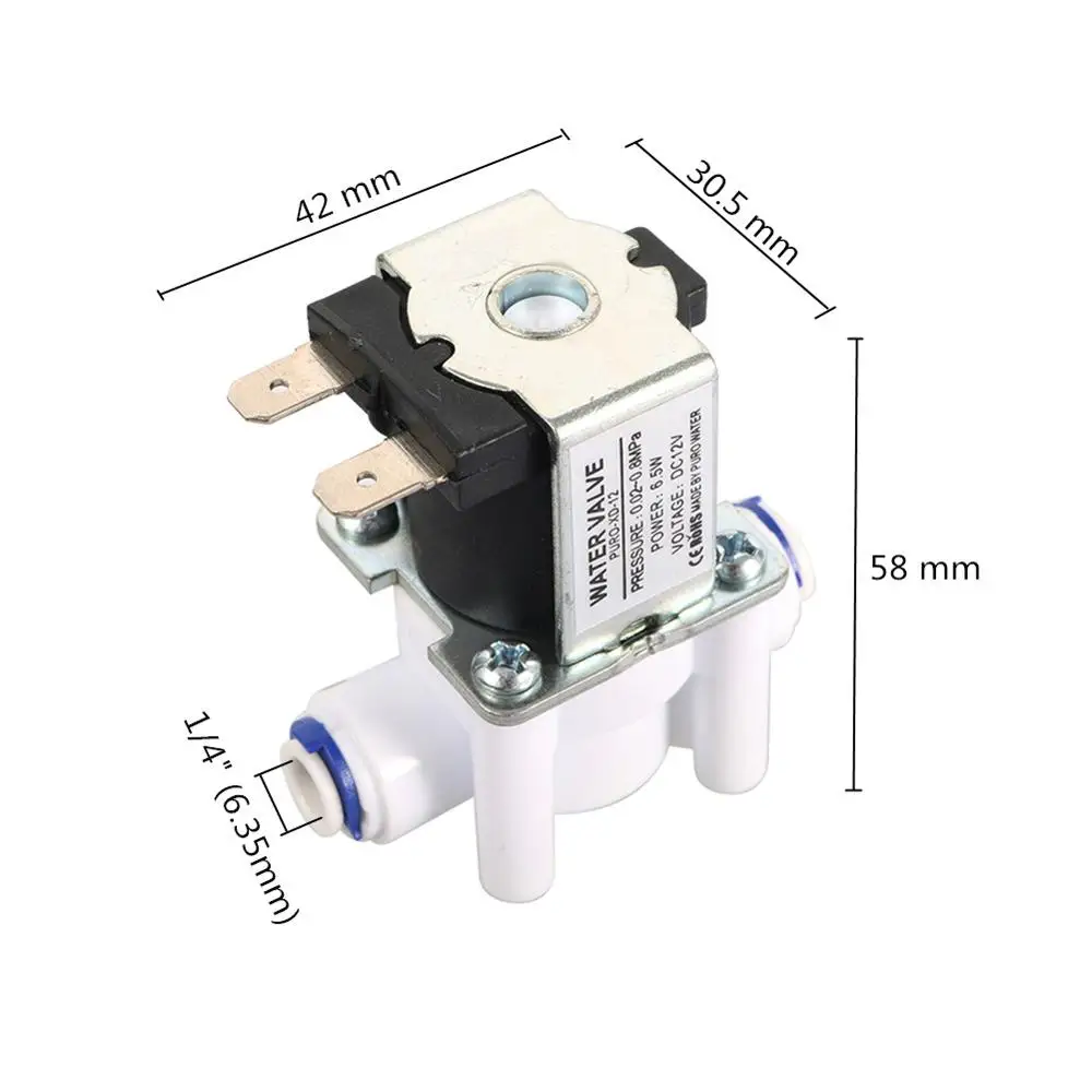 NC 1/4 " Quick Access Electromagnetic Valve DC 12V 24V Water Air Inlet Flow Switch Purifier Washing Machine Dispenser | Обустройство