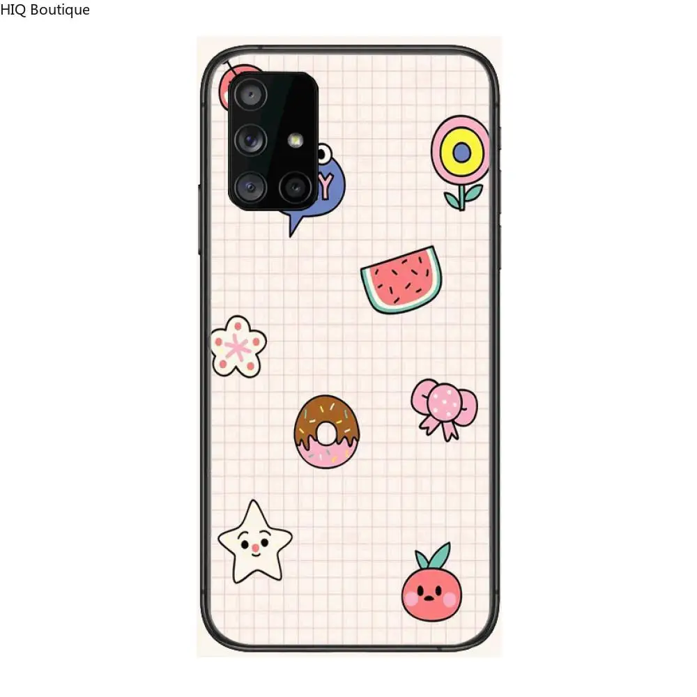 

Cartoon Cute Phone Case Hull For Samsung Galaxy A 90 50 51 20 71 70 40 30 10 80 E 5G S Black Shell Art Cell Cover