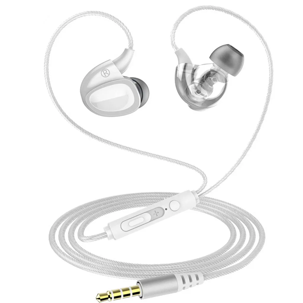 HIFI Earphone Dual Dynamic Driver 3.5MM Headset Bass Stereo Earbuds With Mic | Электроника