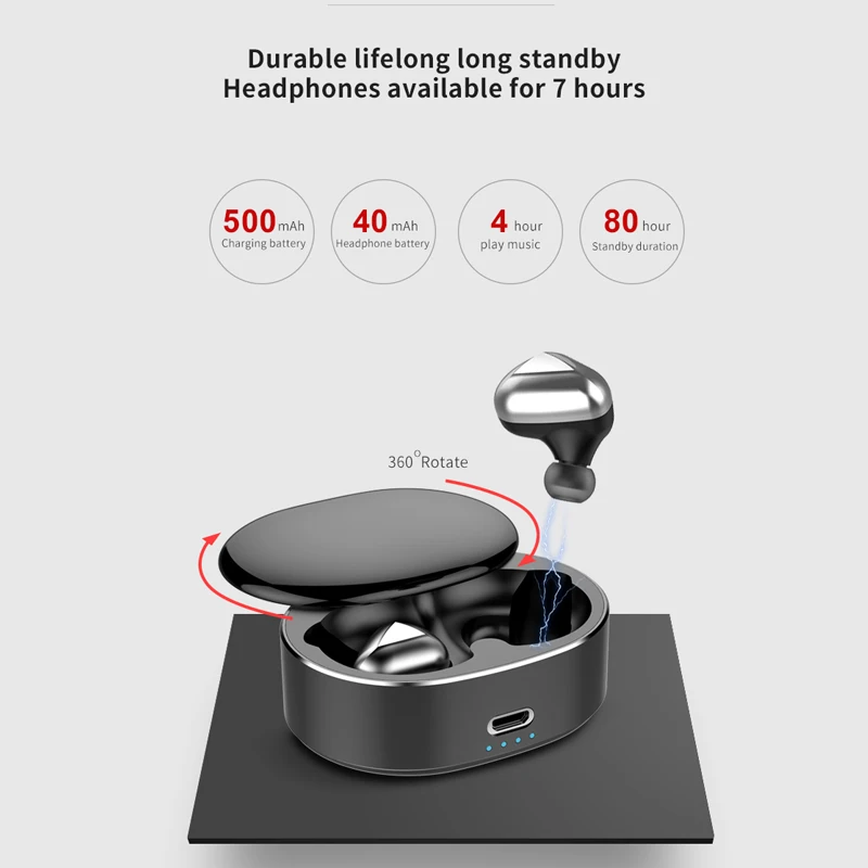 OTTWN T50 беспроводные Bluetooth наушники с сенсорным Bluetooth Handsfree control Bass стерео шумоподавлением наушники с шумоподавлением с зарядным устройством