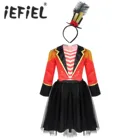 Детское платье с пачкой из сетки для девочек для костюмированной вечеринки на Хэллоуин вечерние карнавальный наряд для девочек цирк костюм с украшением в виде короны повязка на голову