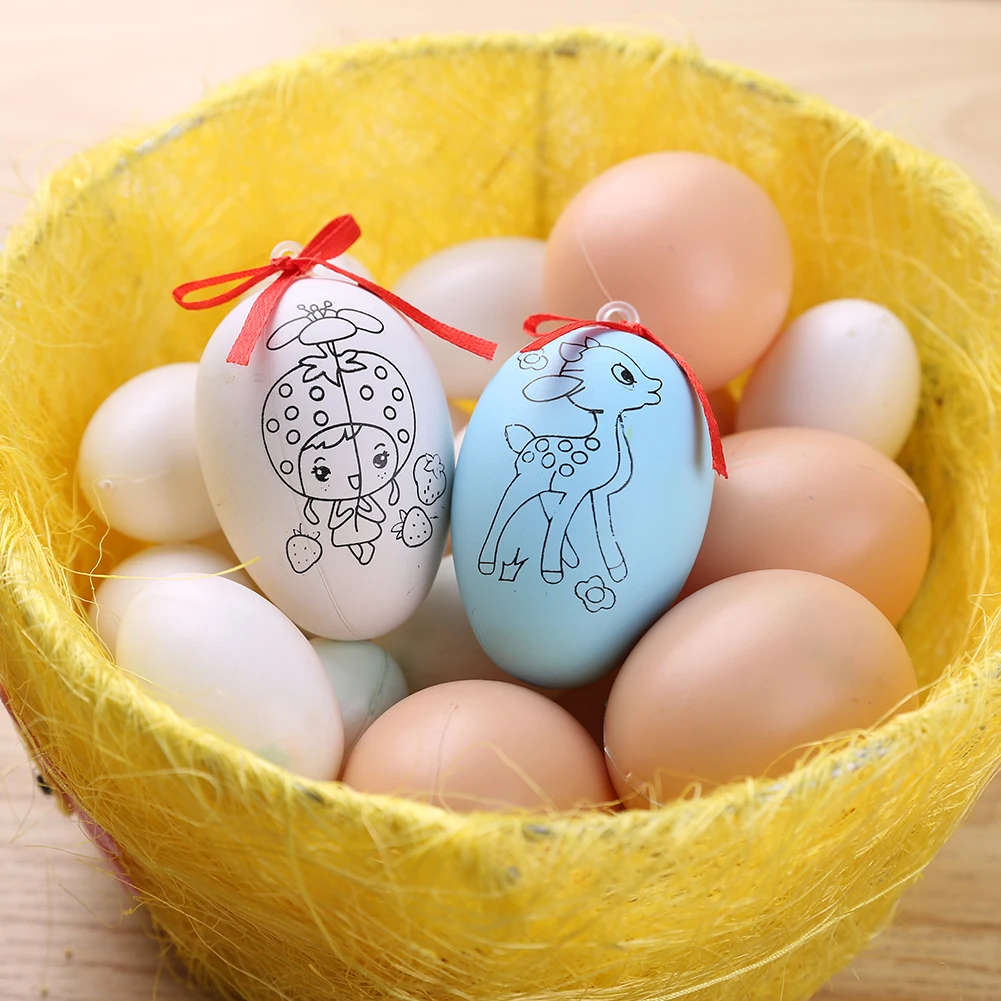 1 комплект 10/100 шт пластиковые пасхальные яйца DIY живопись домашний декор игрушки