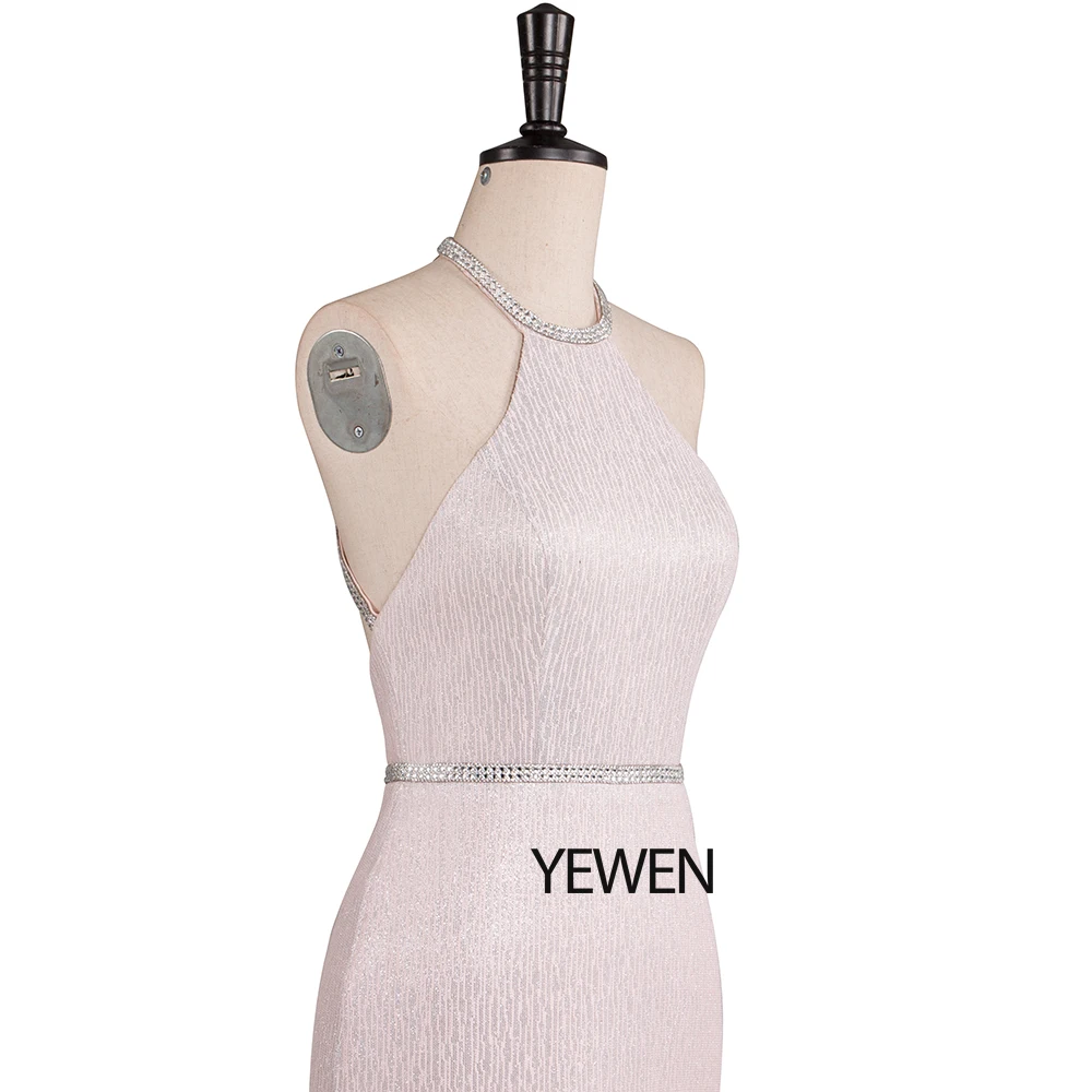 Розовое вечернее платье 2019 длинное с открытой спиной для выпускного вечера