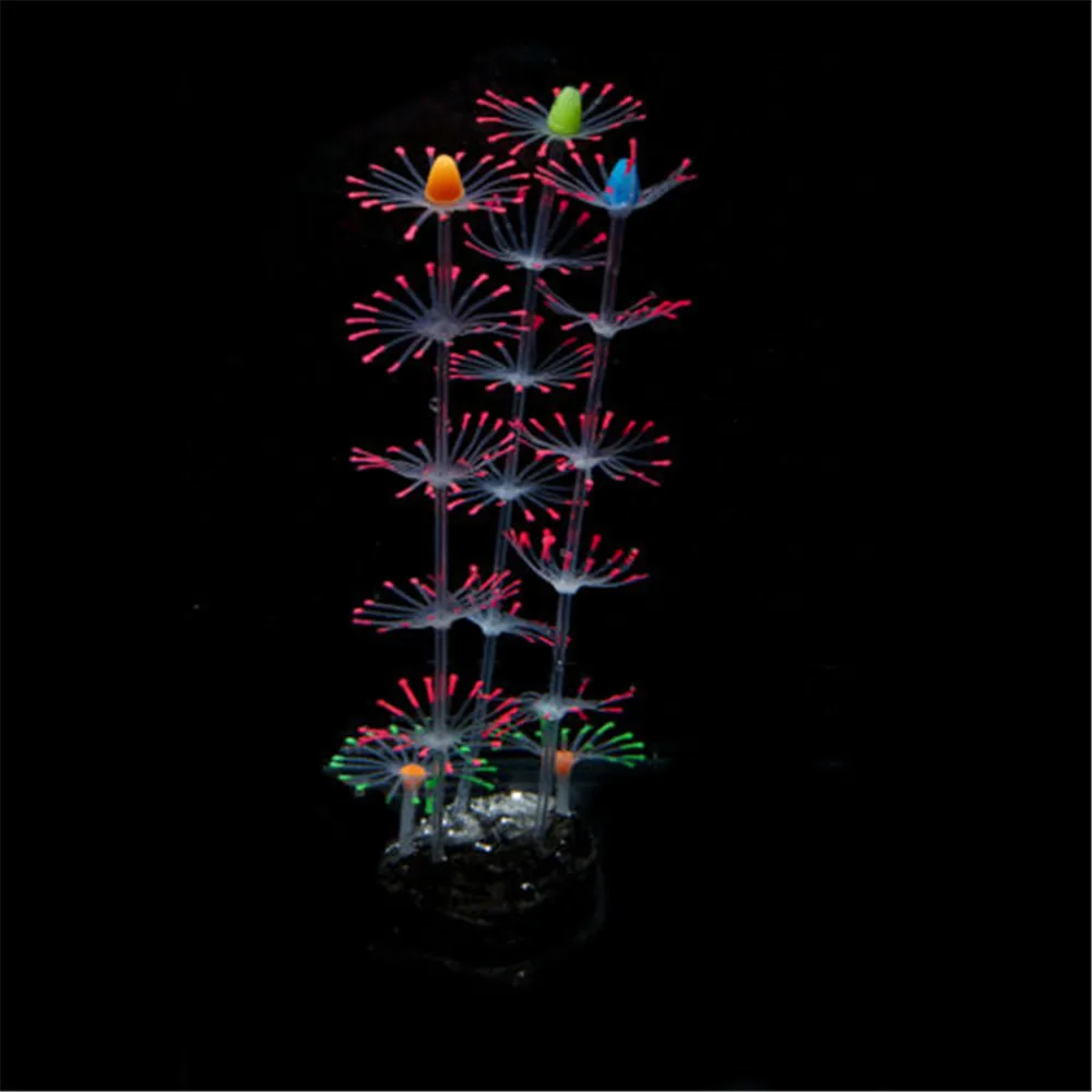 

Fish tank decoration Aquarium Ornament Sea Aquarium Decoration Silicone Glowing Artificial Coral Plant