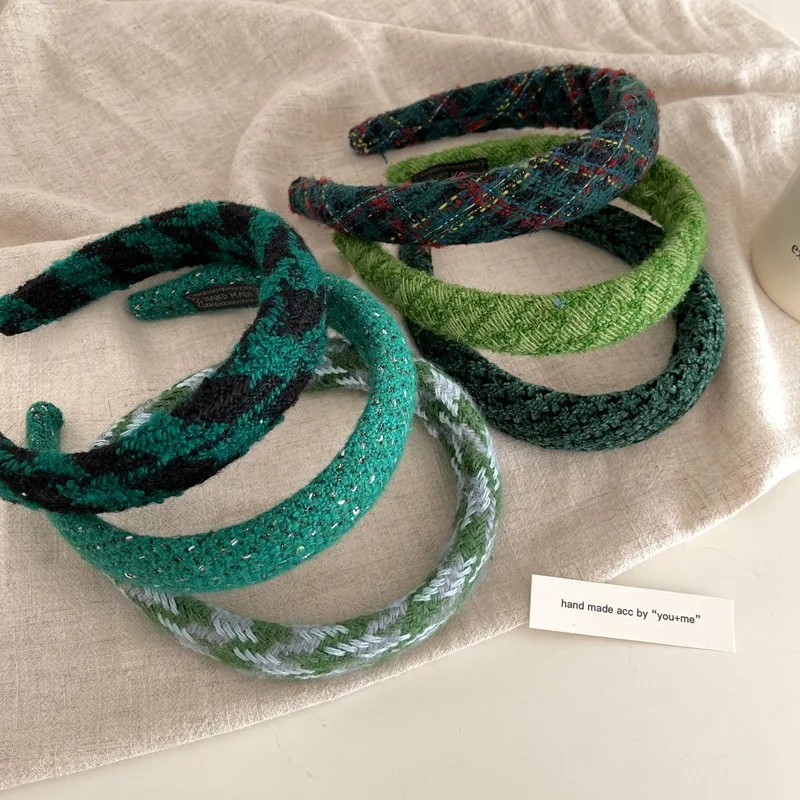 

Green Sponge Padded Hairbands Headbands Ornament Accessories For Women Hair Accessories Wholesale