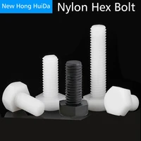 nylon external hex bolt metric thread outer hexagon plastic insulation machine white black screw m3 m4 m5 m6 m8