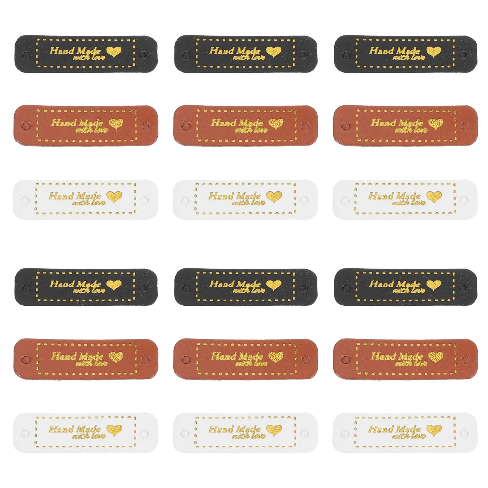 

60pcs Clothes Leather Label DIY Clothing Bags Caps Luggage Case Tags