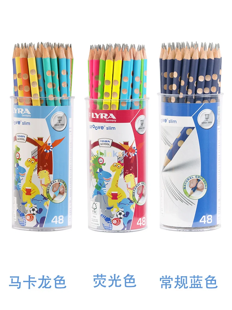 Lyra Groove тонкие карандаши из графита B в круглой пластиковой горшке 48 карандашей