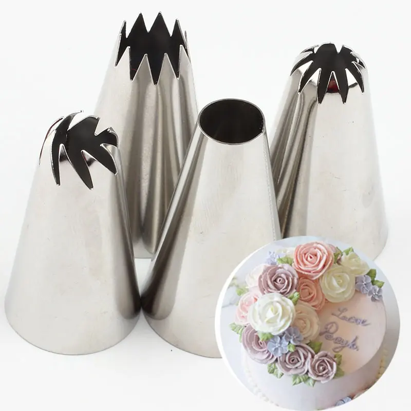 4 шт. набор для украшения кремов из нержавеющей стали русской розы большие