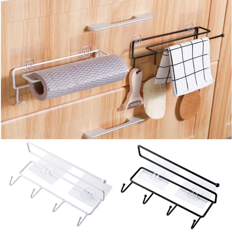 

Kitchen Iron Tissue Holder Wall Mounted Bathroom Toilet Paper Towel Holder Rack Kitchen Roll Paper Holder Toilet Paper Stand