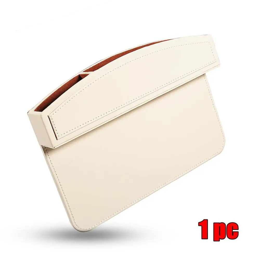 1pc Khaki 1 шт., 2 шт., коробка для хранения автомобильных сидений из искусственной кожи с щелевой зазором, карманный органайзер, держатель для телефона, автомобильный боковой зазор, универсальный карман - Название цвета: 1pc Khaki