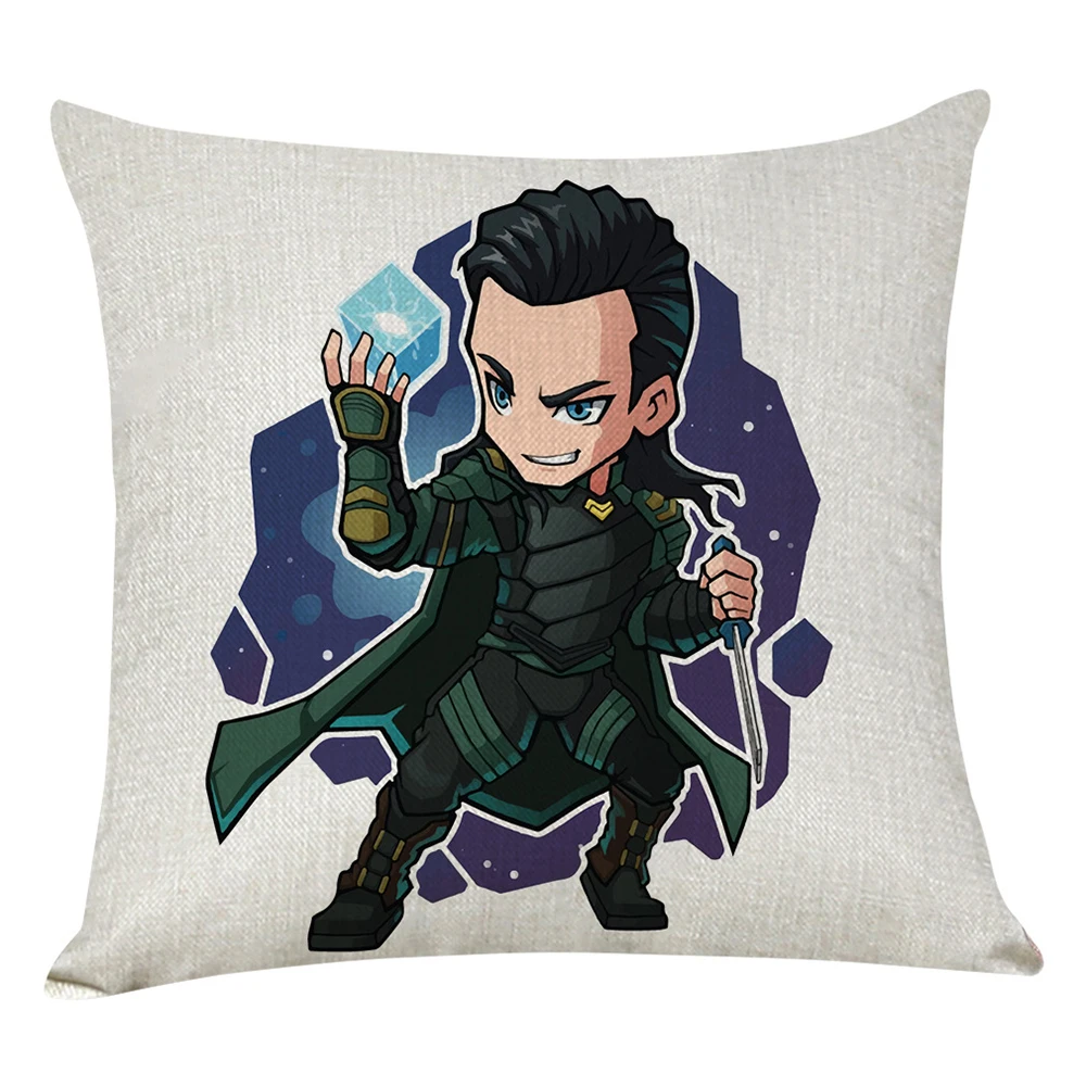 Льняная наволочка в виде героев мультфильма мстители 45 х45 см|Игровые фигурки и