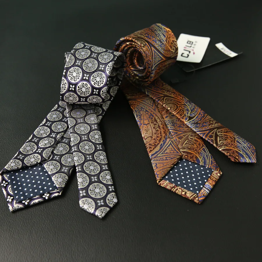 Linbaiway 6 см Полиэстеровые галстуки для мужчин свободного покроя платье Пейсли