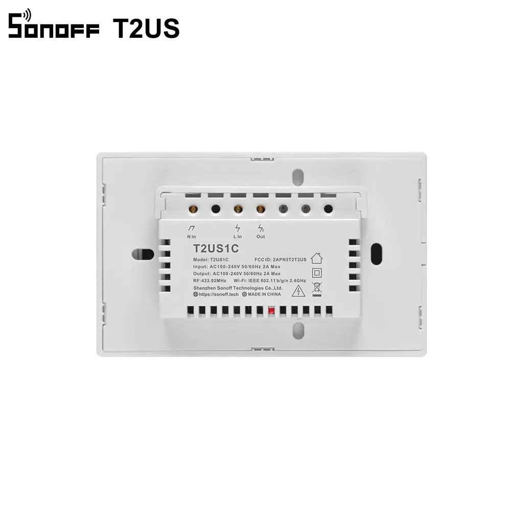 Интеллектуальный выключатель света SONOFF T2US TX Smart Wifi сенсорный настенный светильник переключатель с границы умный дом 1/2/3 433 RF/Голосовое управление/приложение Управление работает с Amazon Alexa
