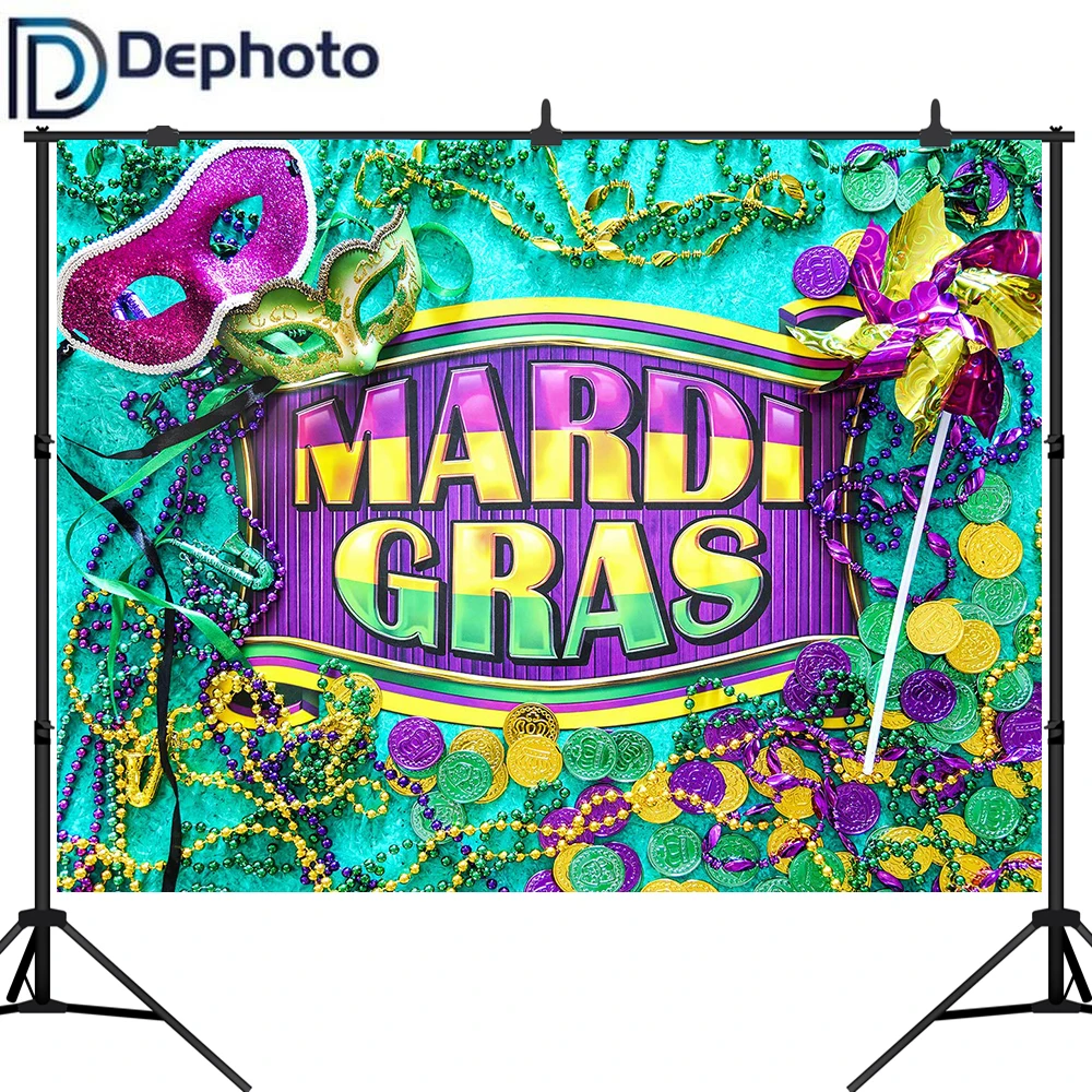Dephoto Mardi Gras фото фон маскарадный карнавальный с монетами для взрослых макияж