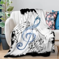yaoola music note flannel blanket all season soft cozy plush bed throw fit bedroom living room sofa couch bedding office cinema
