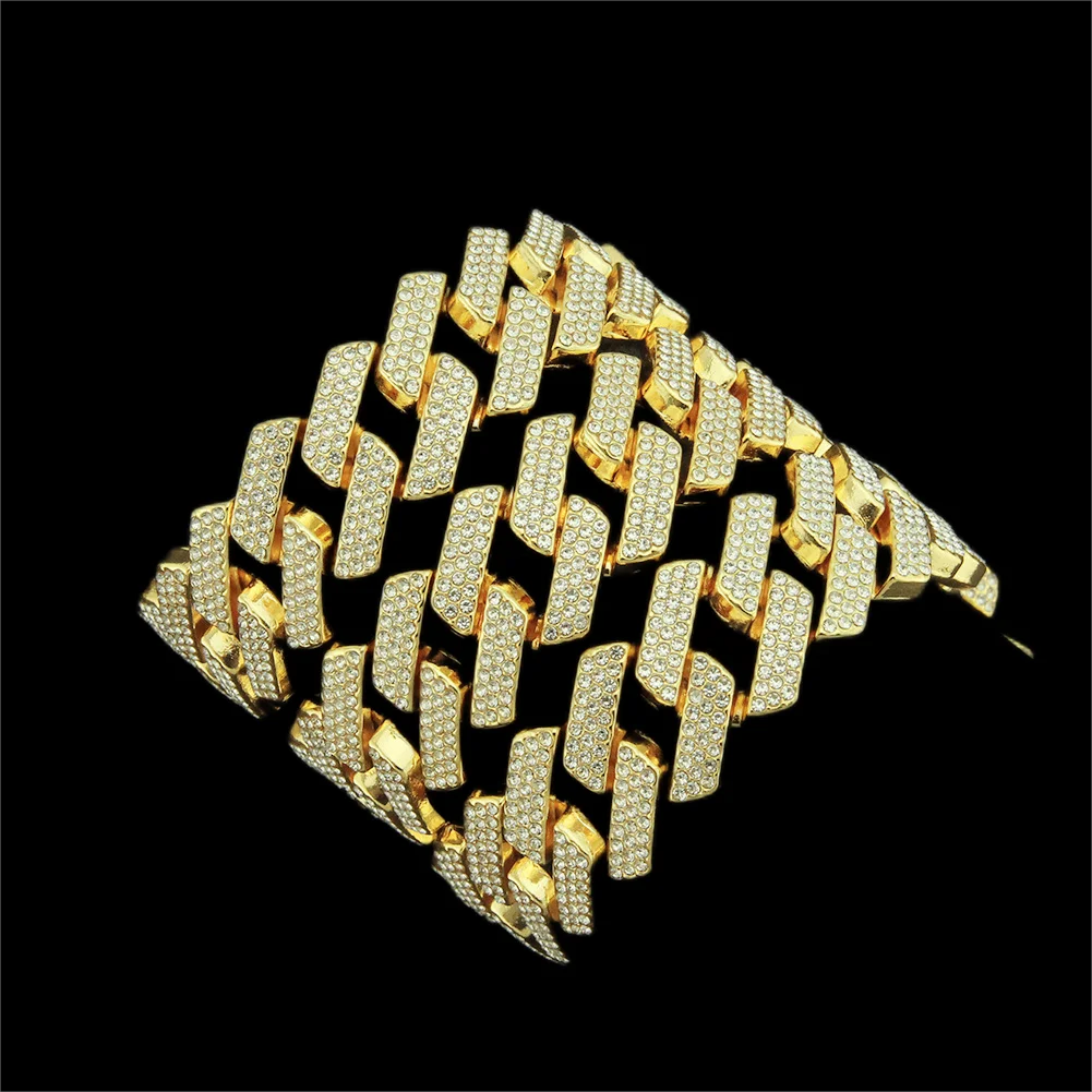 Цепочка Из кубинской цепи со сверкающими звеньями ожерелье для мужчин и женщин