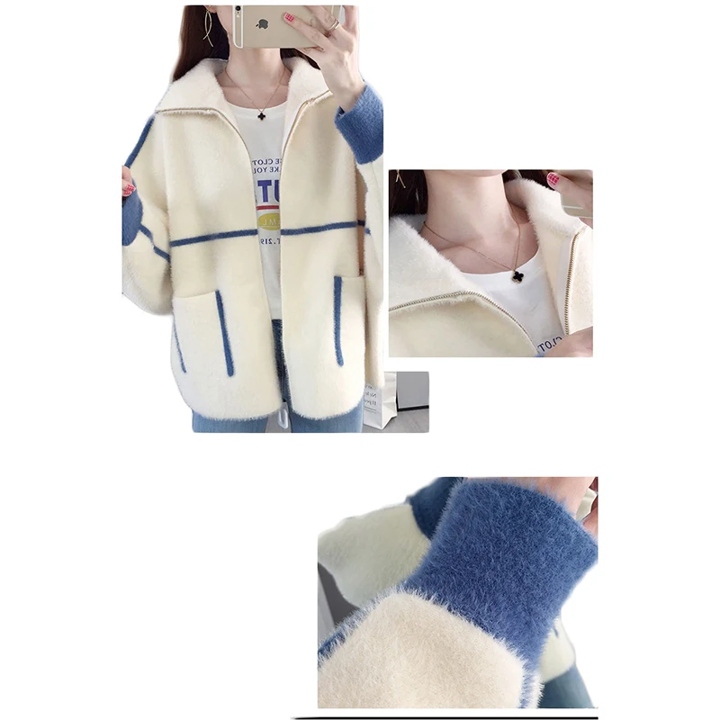 NEW Top Selling Product European Fashion Youth Clothing Fur Outerwear Women Shaggy Coat Imitate Mink Cashmere Short Jacket 2004