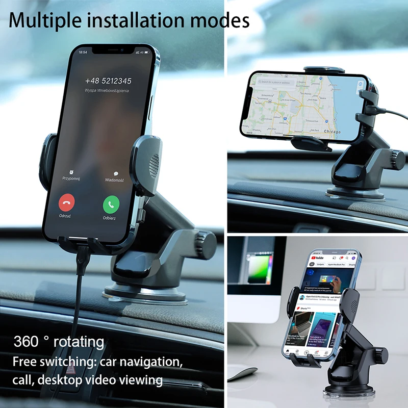 floveme car sucker phone holder for iphone 13 12 dashboard windshield mobile phone holders in car gps mount universal stands new free global shipping