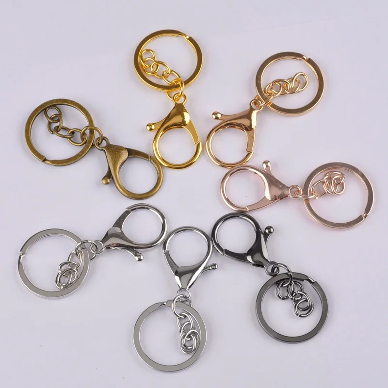 100piece Metal Key Chain Rings Swivel Clasps Lanyard Snap Hook Lobster Claw Clasps Jewelry Finding