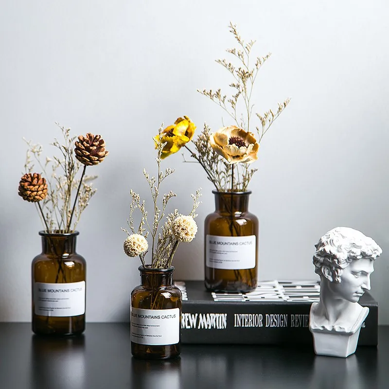 

European-style Glass Vase Dried Flower Small Vase Living Room Decoration Ornaments Hydroponic Vase