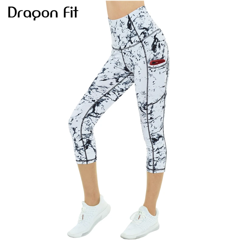 Женские штаны для йоги с карманами высокой талией леггинсы занятий спортом