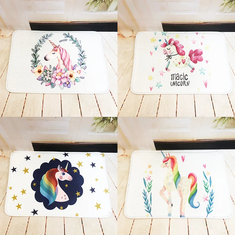 Коврики в виде единорога для ванной фланелевый Впитывающий Коврик ковер