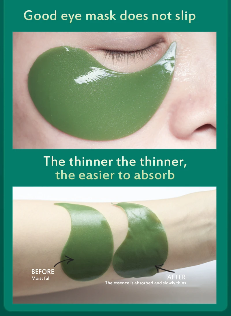 Зеленая маска для глаз с водорослями 60 таблеток коллаген в бутылках