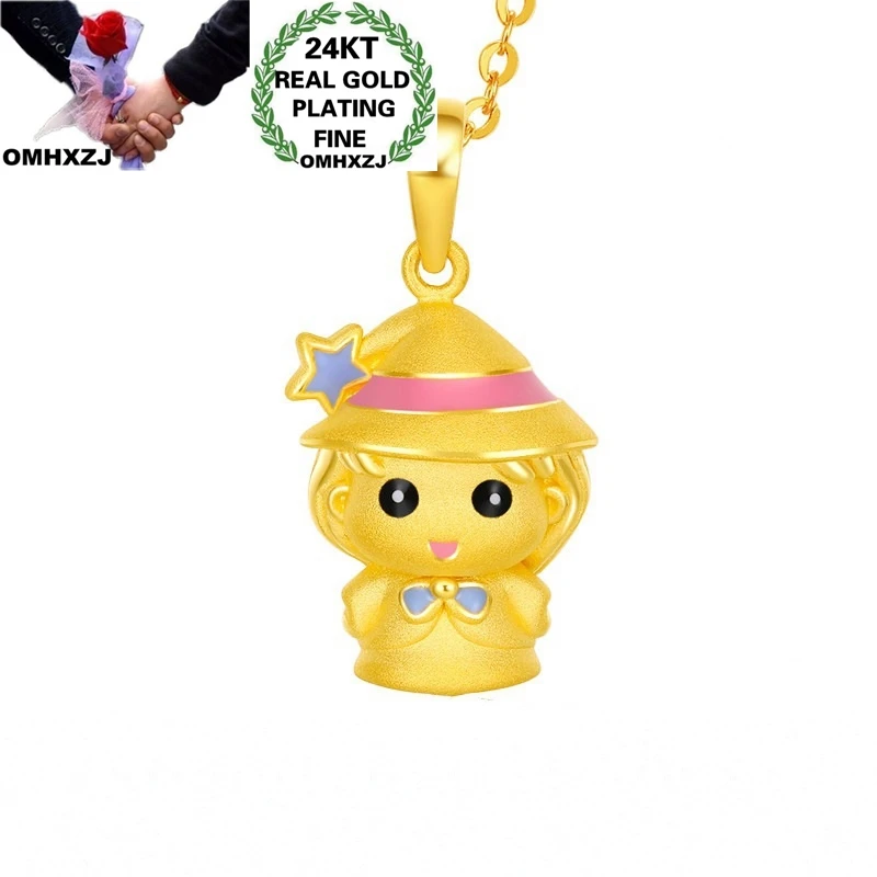 

OMHXZJ оптовая продажа CA448 Европейская мода изысканный женский подарок на день рождения и свадьбу подвеска с ангелом малышом воином 24 карата З...