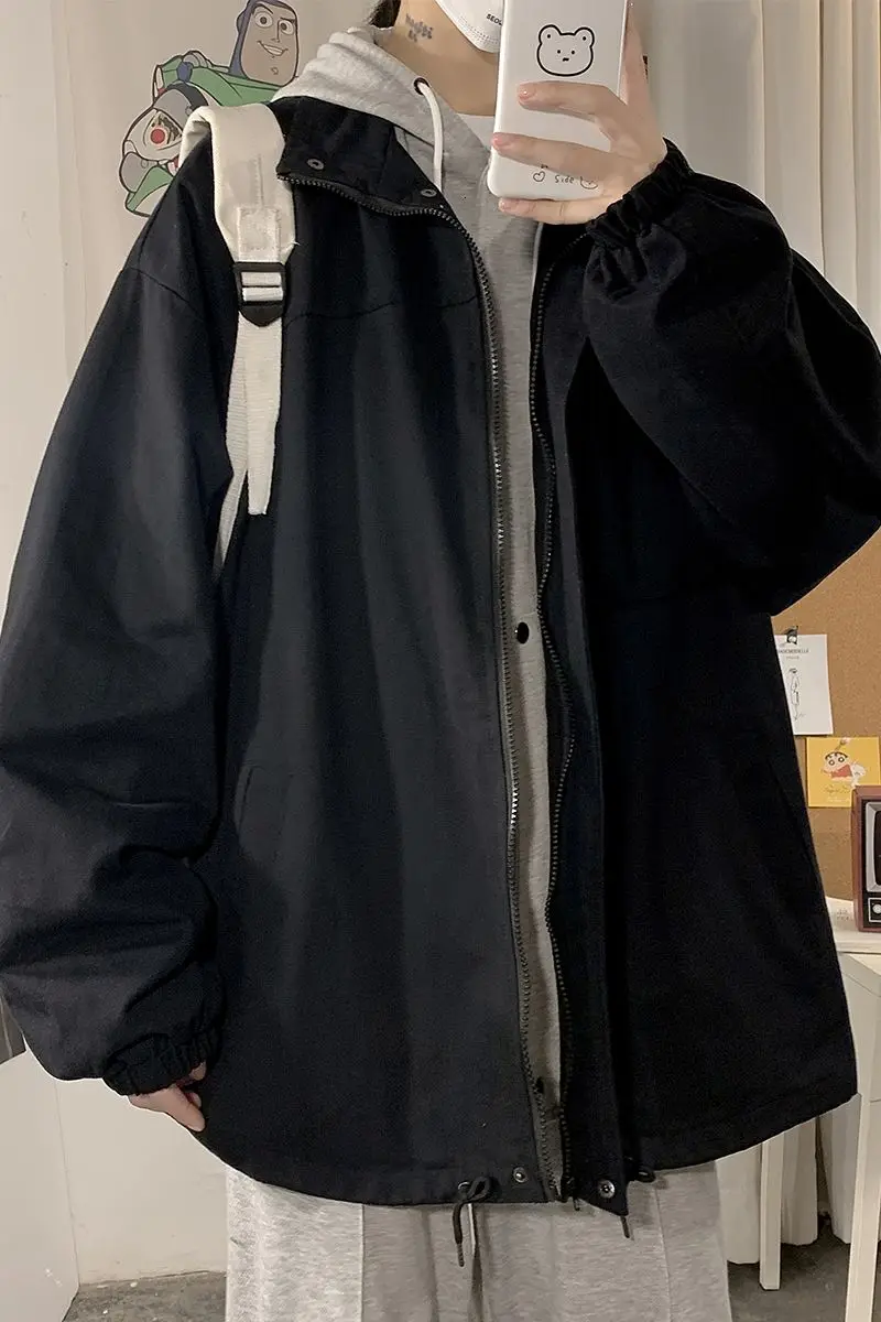 

Spring 2021 two piece jacket reflective printing knitted Hooded couple Kpop Holiday Casual