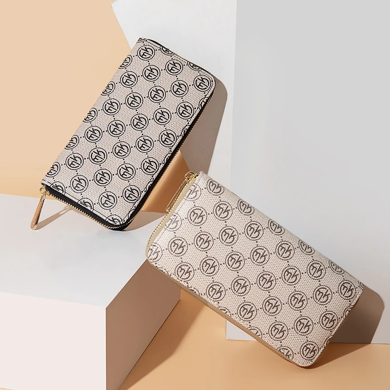 MARRY KORS, женские кожаные кошельки на молнии, бежевый карман для телефона, кошелек, держатель для карт, Женский Длинный кошелек, портмоне, держатель для карт, клатч