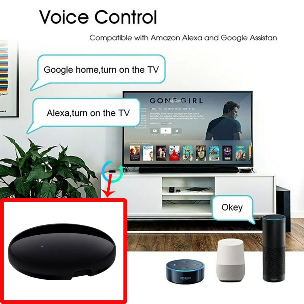 Tuya Wifi умный ИК пульт дистанционного управления совместим с Alexa Google Home дом