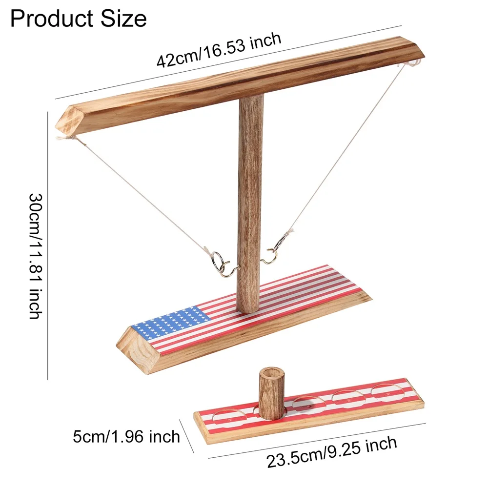 

Table Top Ring Toss Games Drinking Game Toy Handmade Wooden Hook Board Montessori Kids Toys for Children Adult Party Home Game