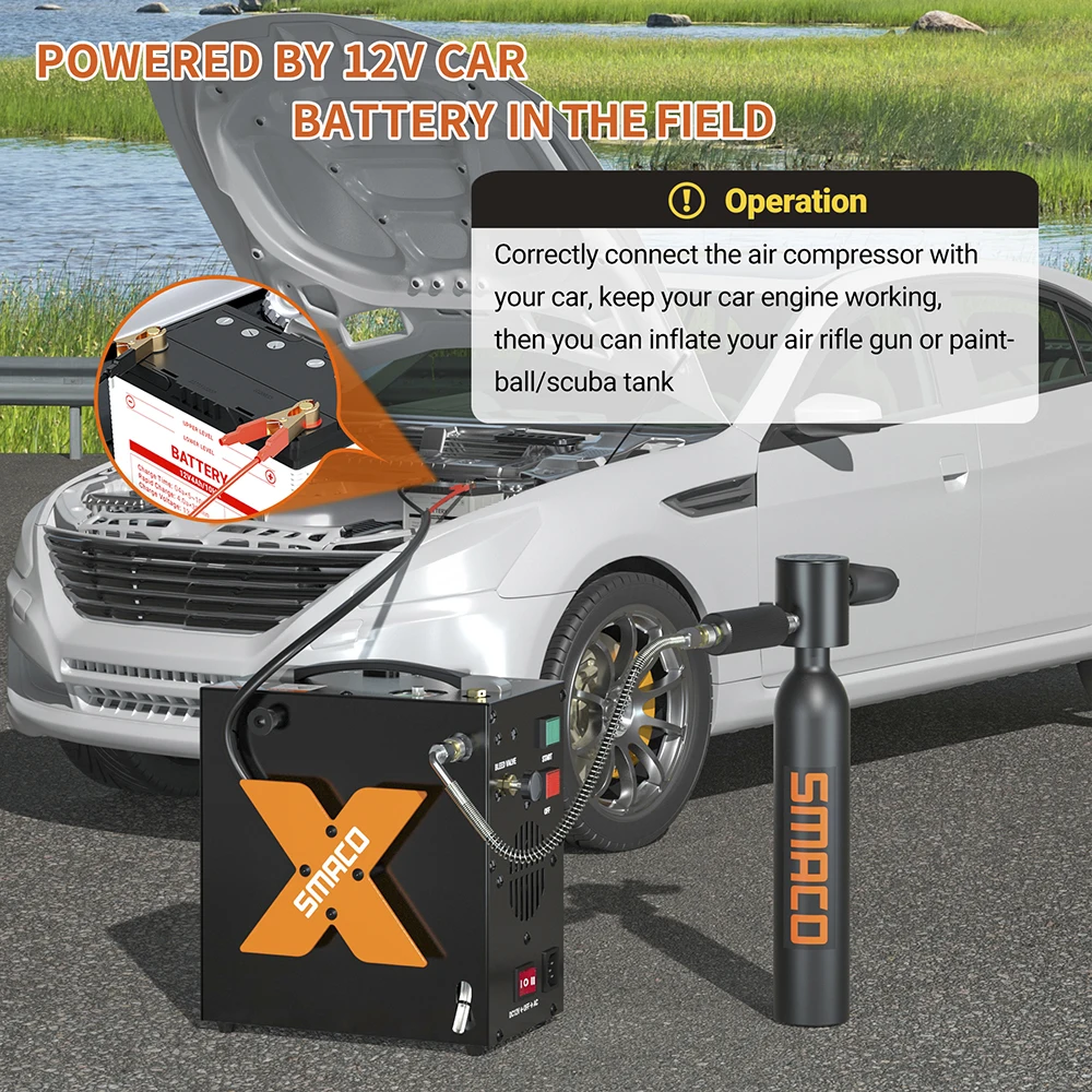 Воздушный компрессор SMACO PCP бак для Акваланга высокого давления пейнтбола