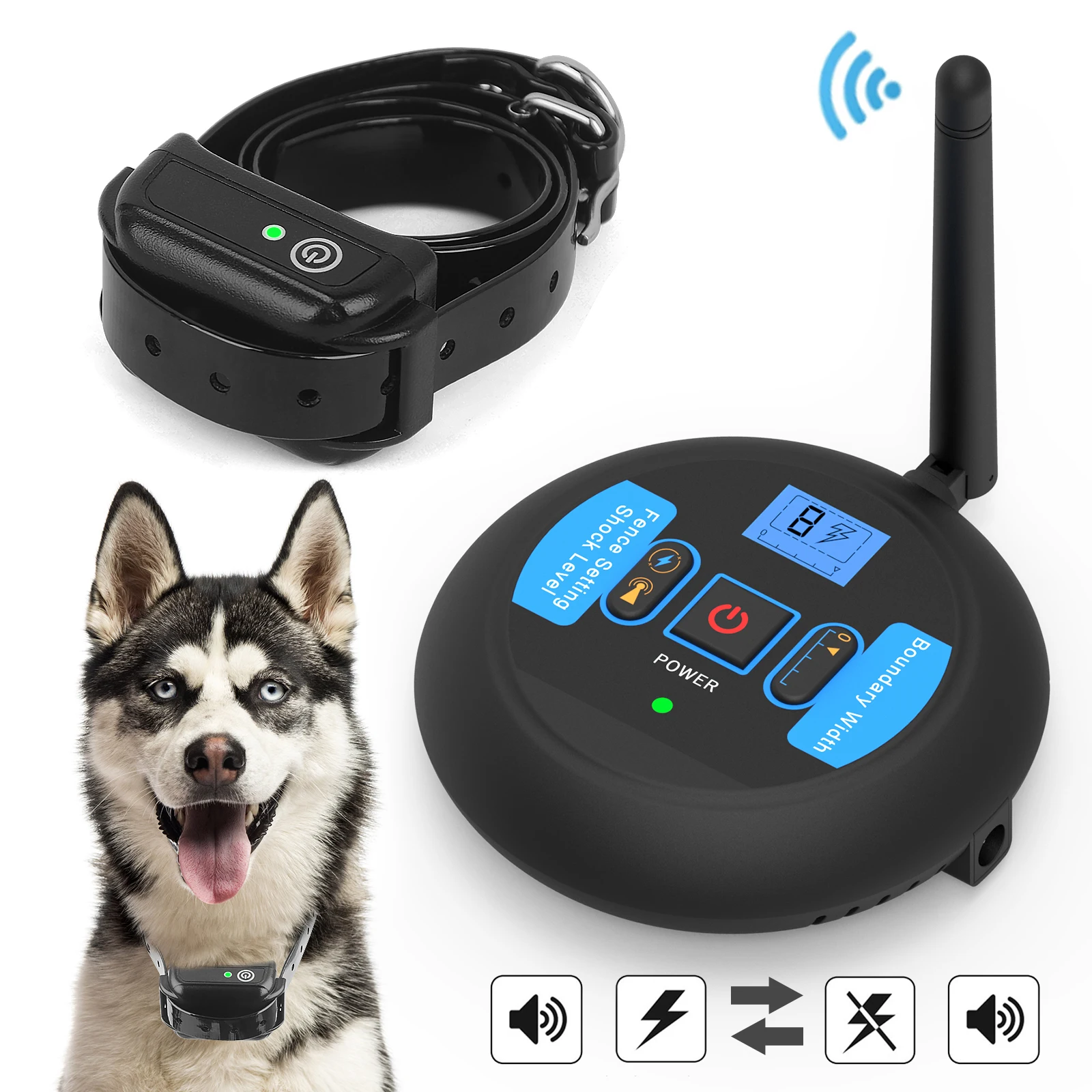 

Upgrade Wireless Dog Electric Fence 200m Rechargeable IP67 Smart Training Electric sound Dog Collar for Dog training accessories