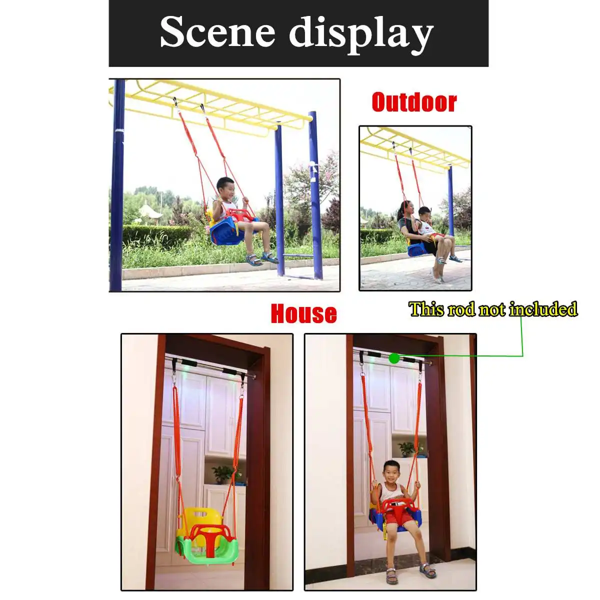 

Garden Swing Seat Hammock Chair Camping Baby Rocking Lounge Chair Outdoor Furniture Camping Hanging Basket Kids Toy 3 in 1