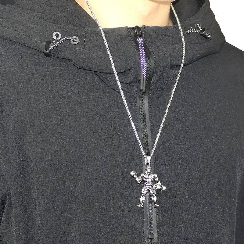 Ожерелье с подвеской гантеля ожерелье из нержавеющей стали для тренажерного