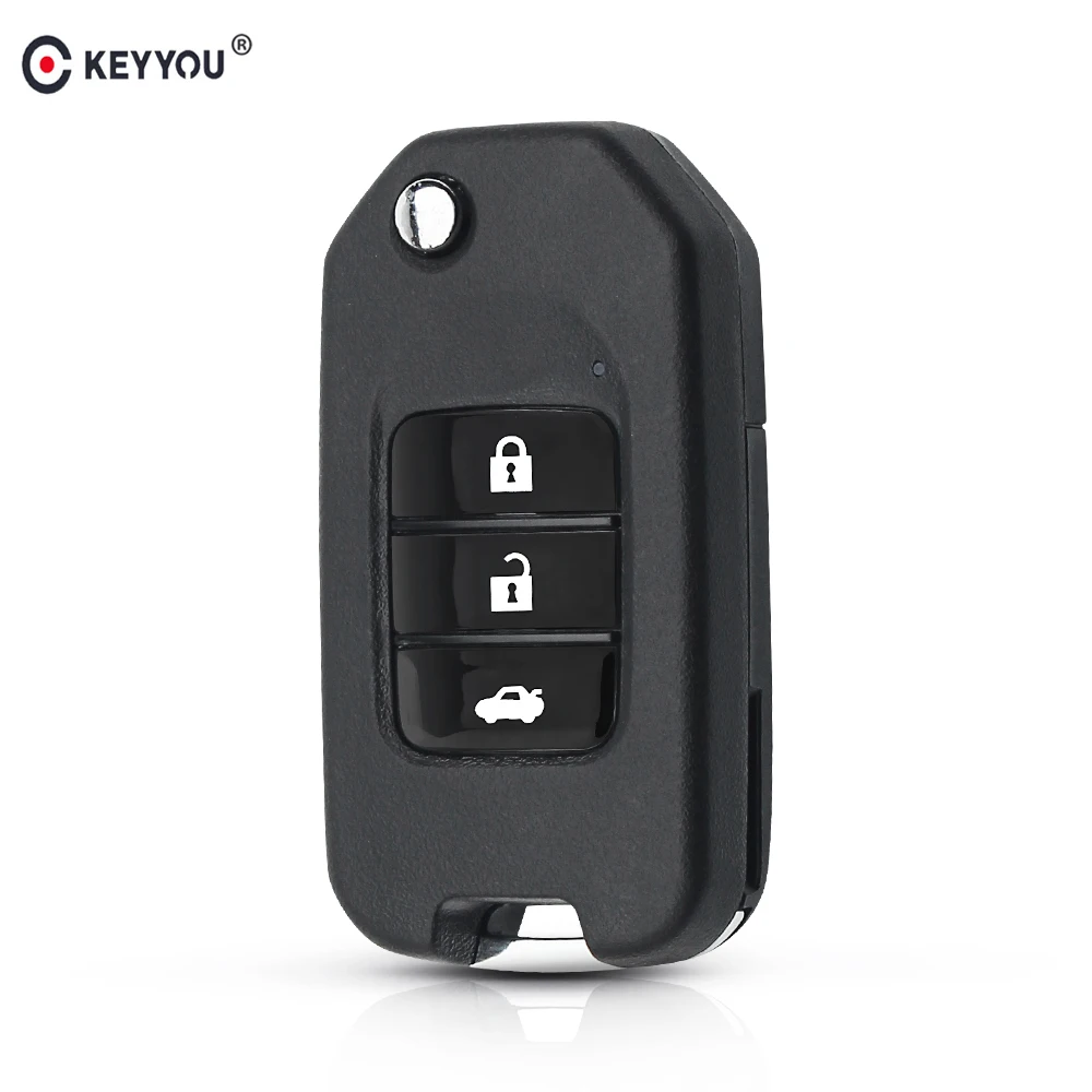 Раскладной смарт чехол KEYYOU с 3 кнопками для Honda Accord Civic City Fit HR V XR Vezel автомобильного