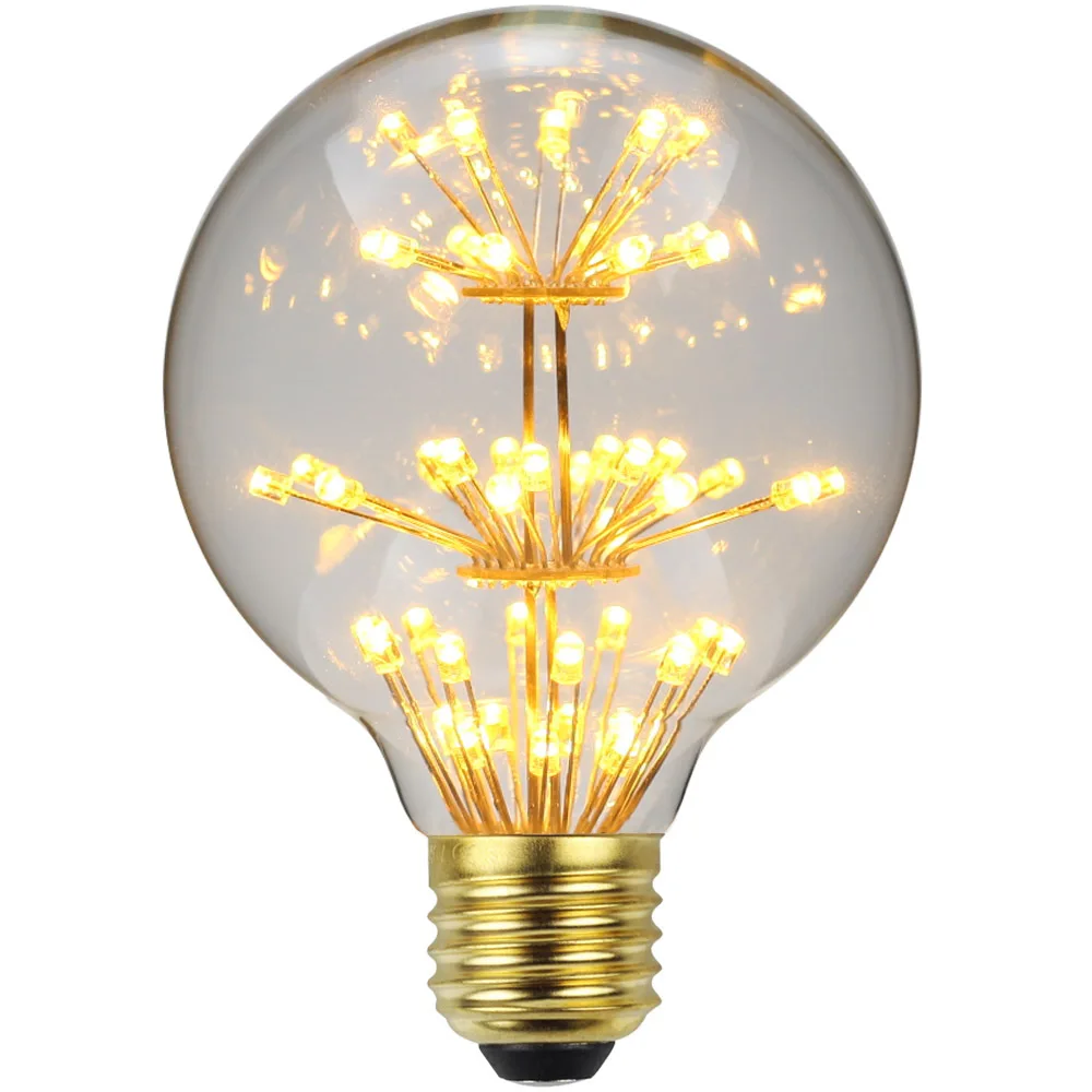 

G80 Retro Edison Light Bulb AC85-265V 3W E27 Led Bulb Firework Lights Meteor Shower Warm Yellow Vintage Lamp Home Decor