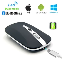 upgrade dual mode 2 4ghz wireless bluetooth 5 2 cordless mouse 1600 dpi ultra thin ergonomic optical mice for ipadiphonepc