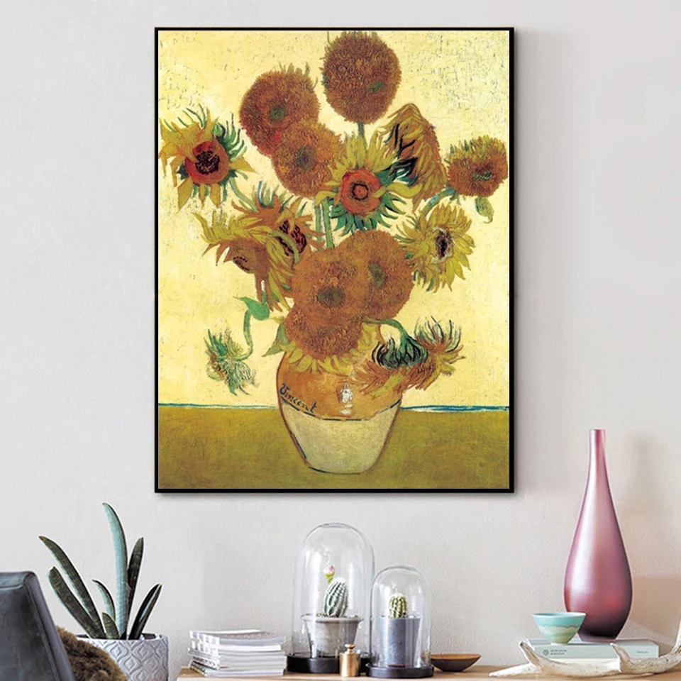 AZQSD DIY Краска для взрослых по номерам на холсте подсолнухи акриловая краска